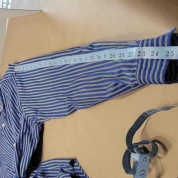 Ralph Lauren Classic Fit, Blue and White Striped Button Down, Size M, EUC - Picture 6 of 9